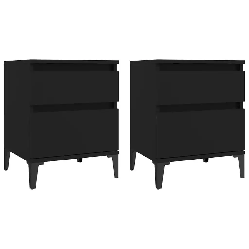 Bedside Cabinets 2 pcs Black 40x35x50 cm 821845