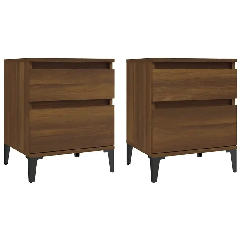 Bedside Cabinets 2 pcs Brown Oak 40x35x50 cm 821857