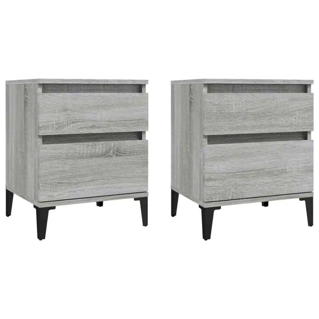 Bedside Cabinets 2 pcs Grey Sonoma 40x35x50 cm 821855