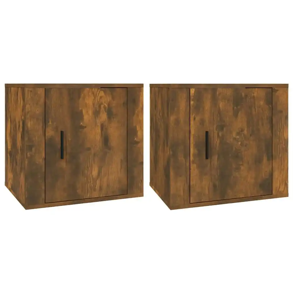 Bedside Cabinets 2 pcs Smoked Oak 50x39x47 cm 816699