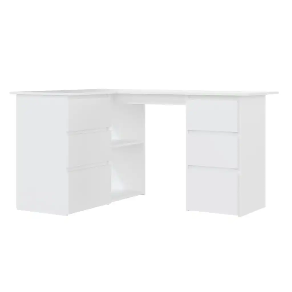 Corner Desk White 145x100x76 cm Engineered Wood 801089