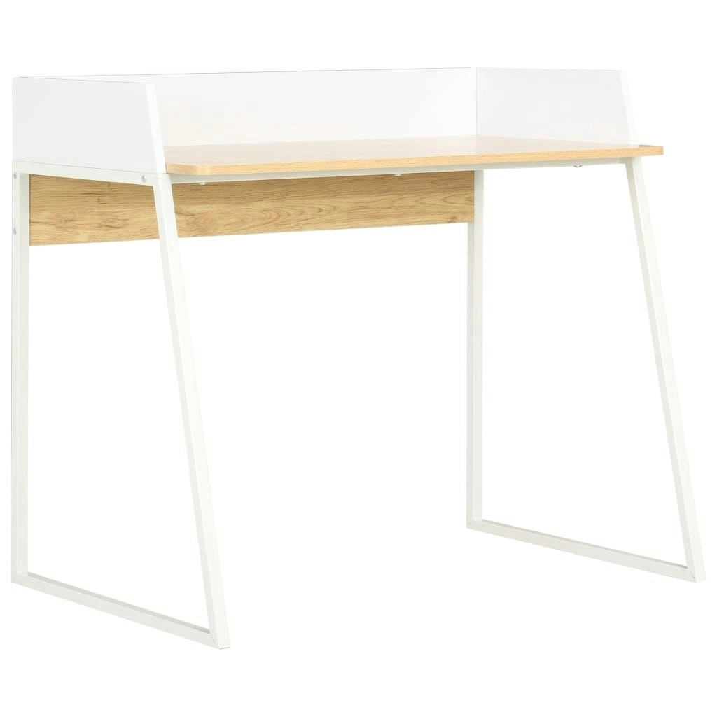 Desk White and Oak 90x60x88 cm 20265