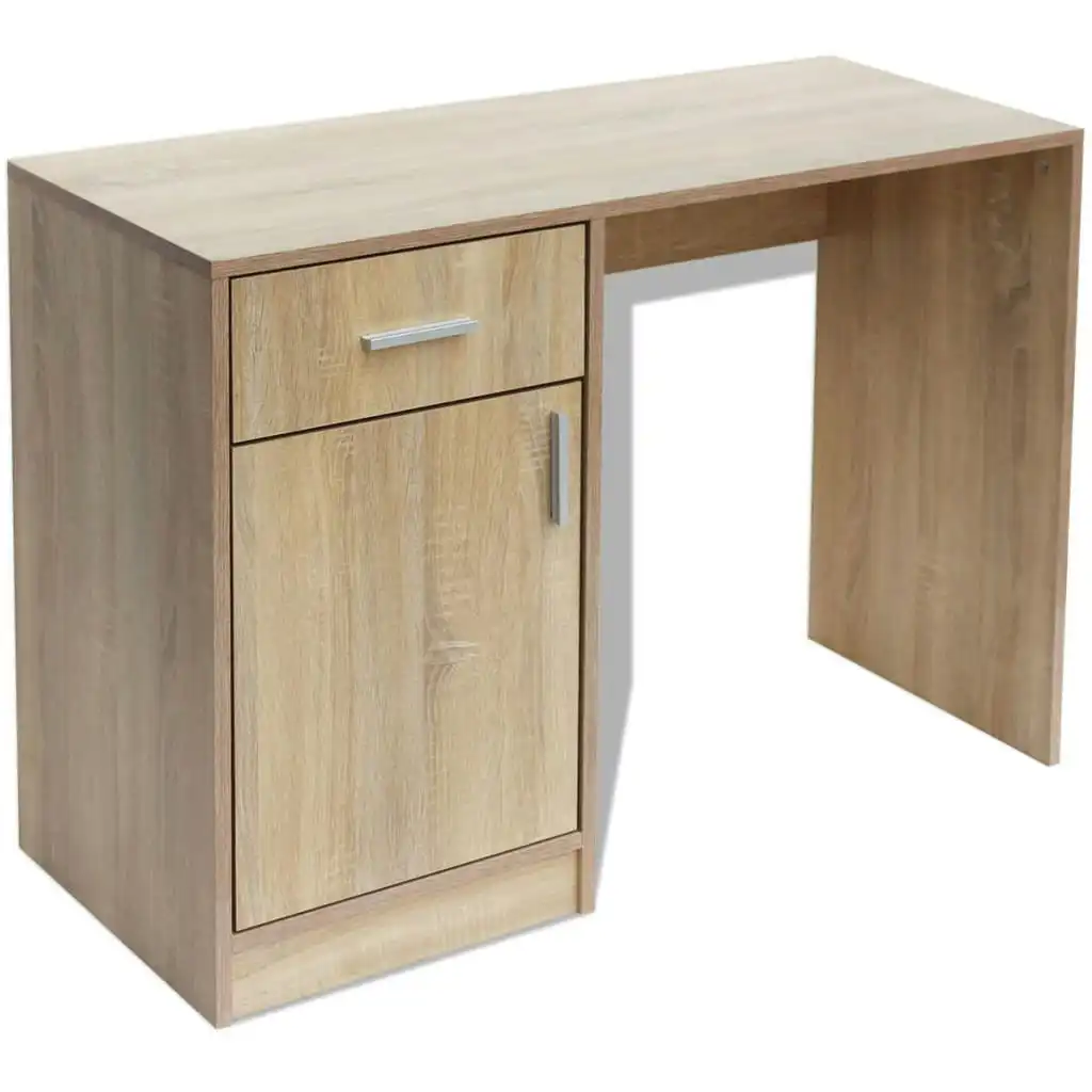 Desk with Drawer and Cabinet Oak 100x40x73 cm 243057