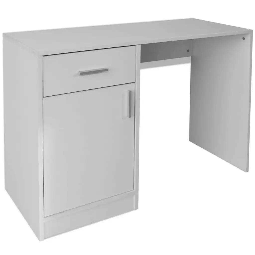 Desk with Drawer and Cabinet White 100x40x73 cm 243058