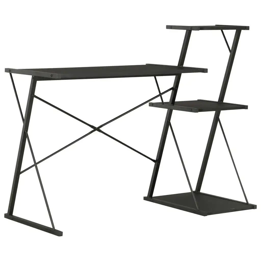 Desk with Shelf Black 116x50x93 cm 20288