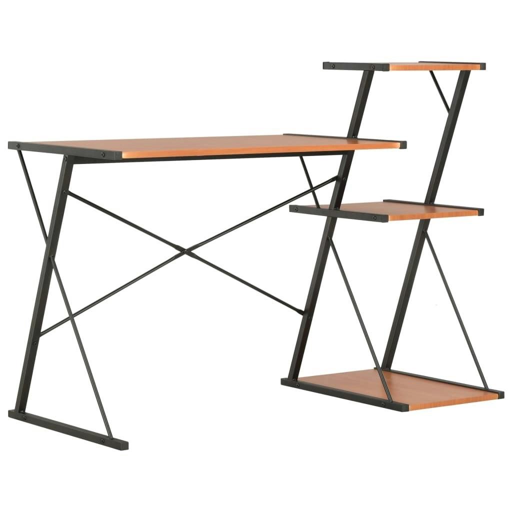 Desk with Shelf Black and Brown 116x50x93 cm 20290