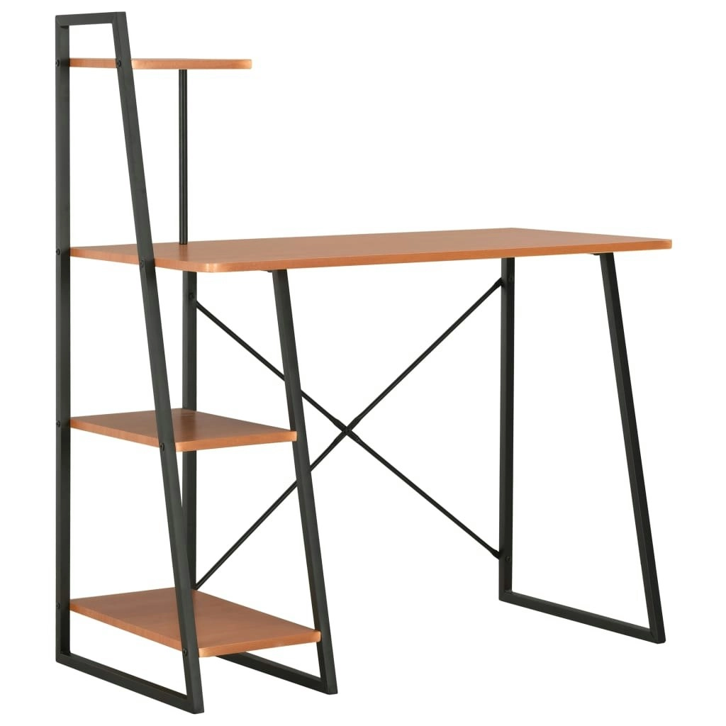 Desk with Shelving Unit Black and Brown 102x50x117 cm 20285