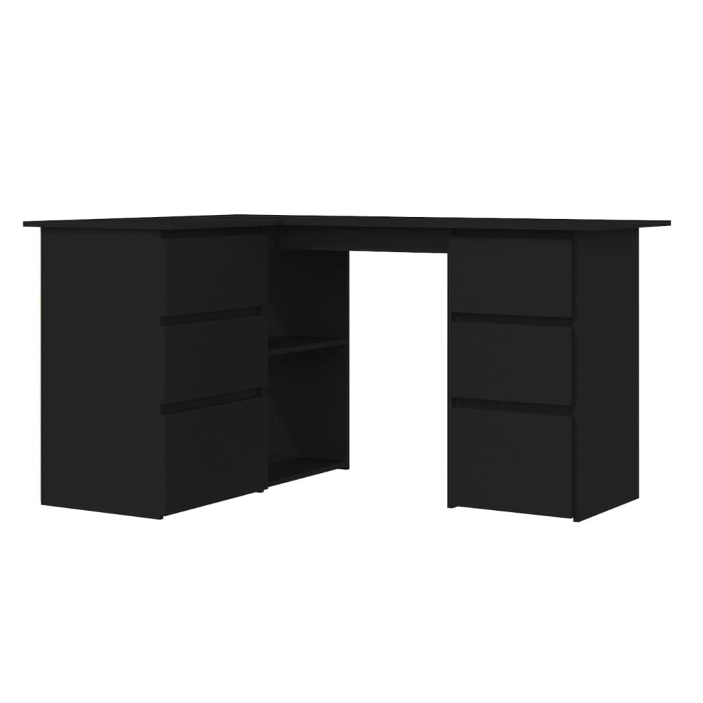 Corner Desk Black 145x100x76 cm Engineered Wood 801090