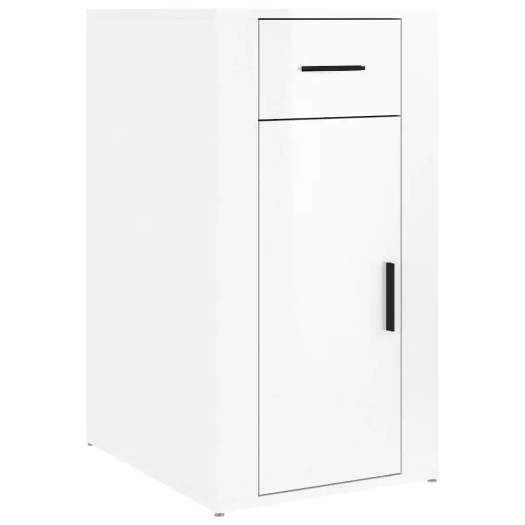 Desk Cabinet High Gloss White 40x49x75 cm Engineered Wood 816794