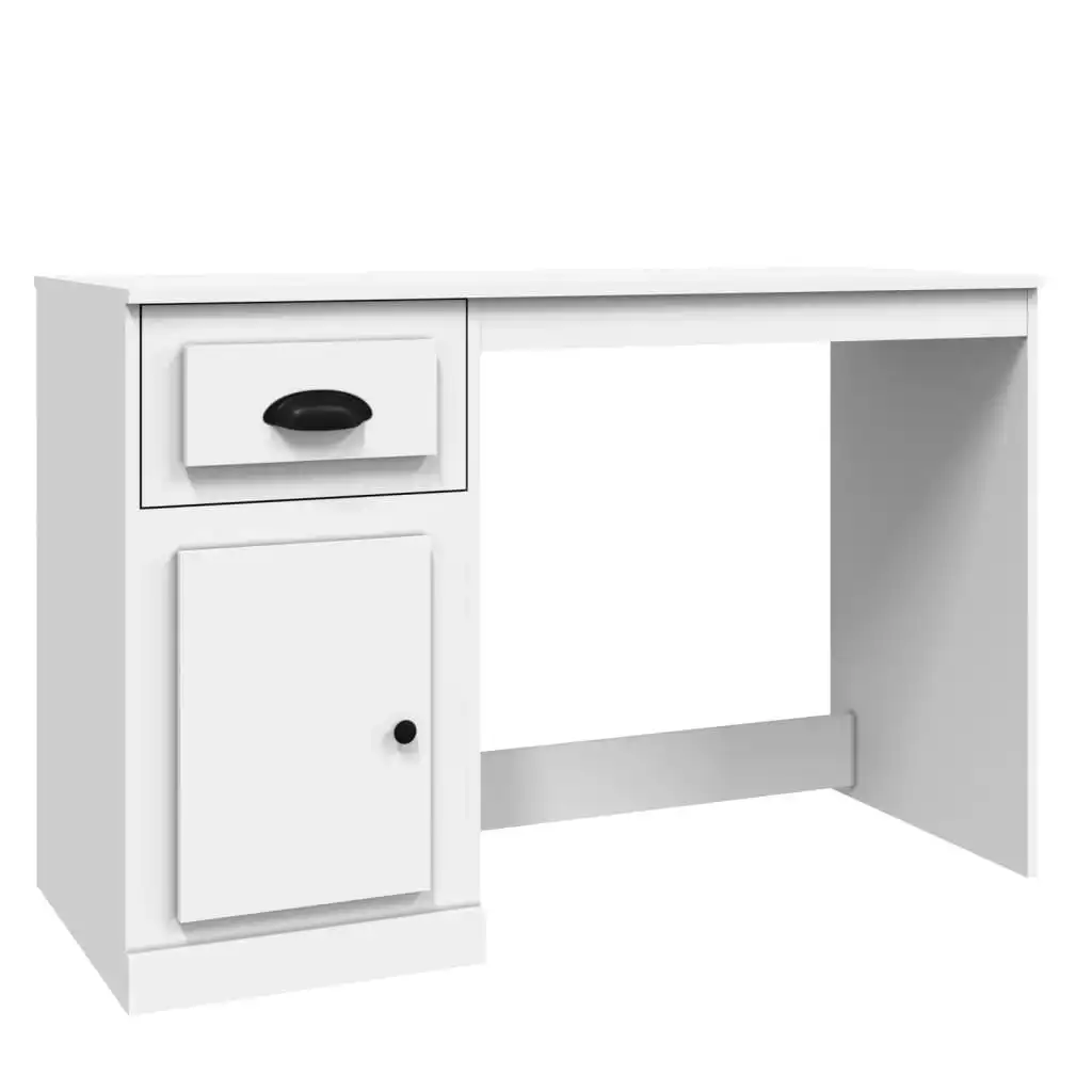 Desk with Drawer White 115x50x75 cm Engineered Wood 816472