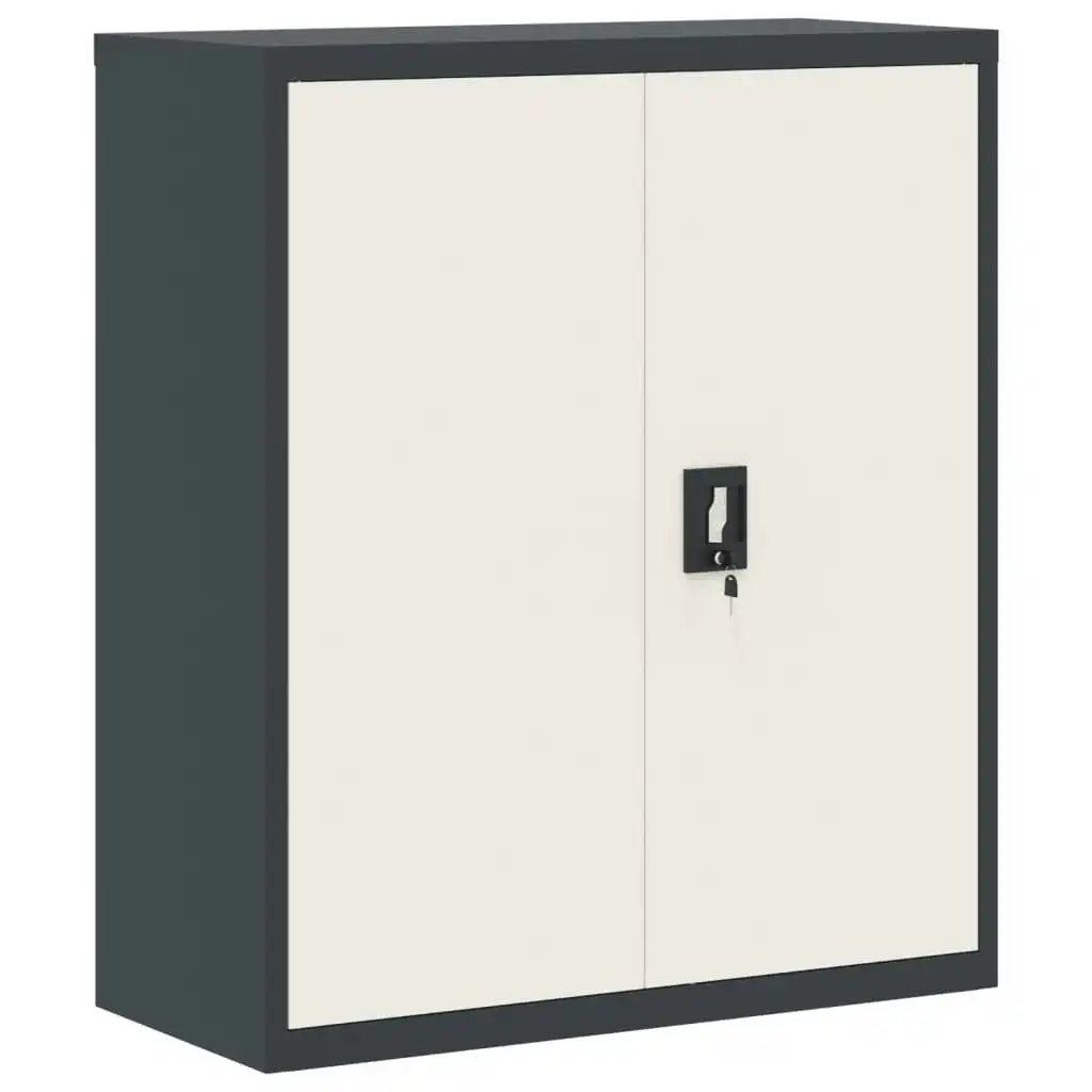 File Cabinet Anthracite and White 90x40x105 cm Steel 339740