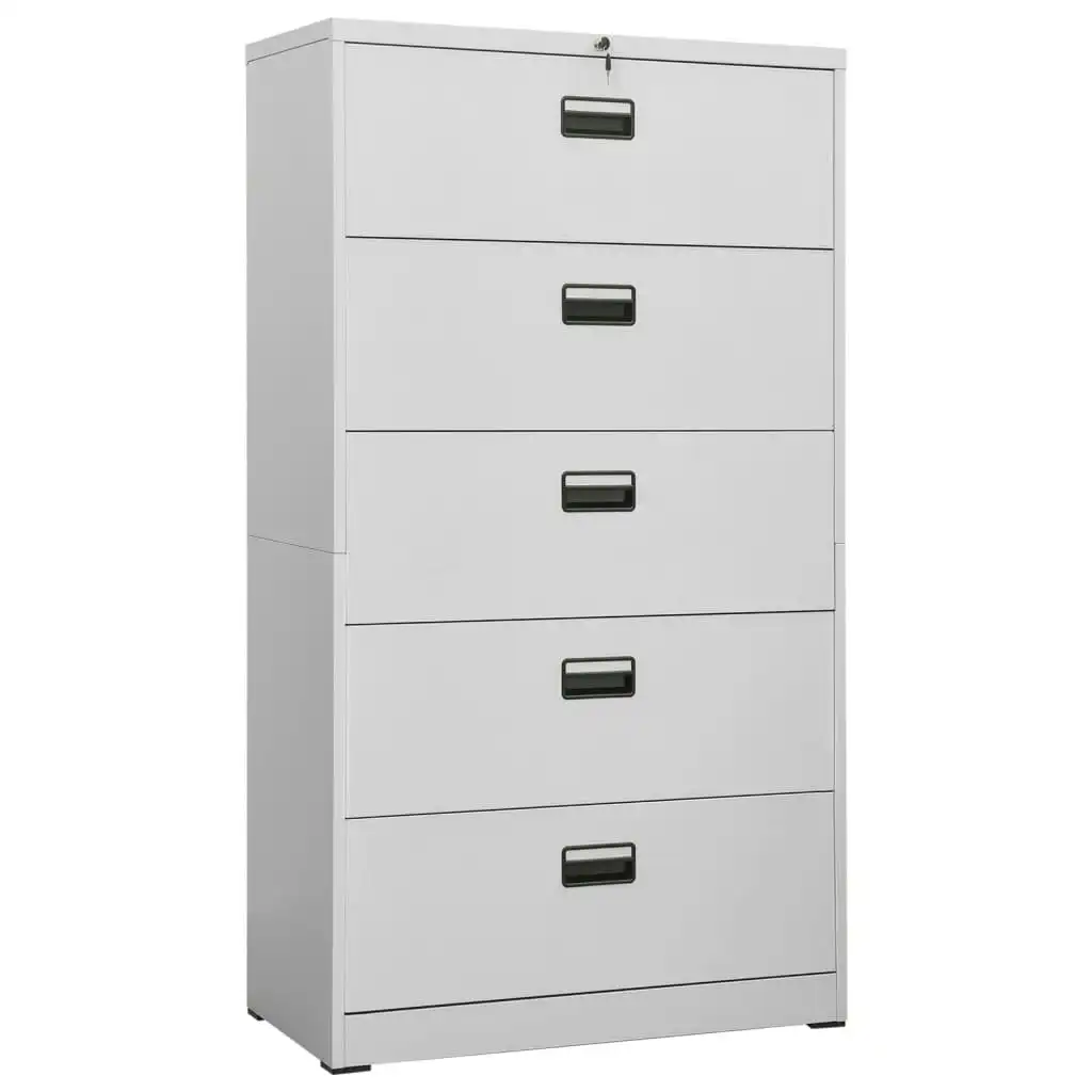 Filing Cabinet Light Grey 90x46x164 cm Steel 336299