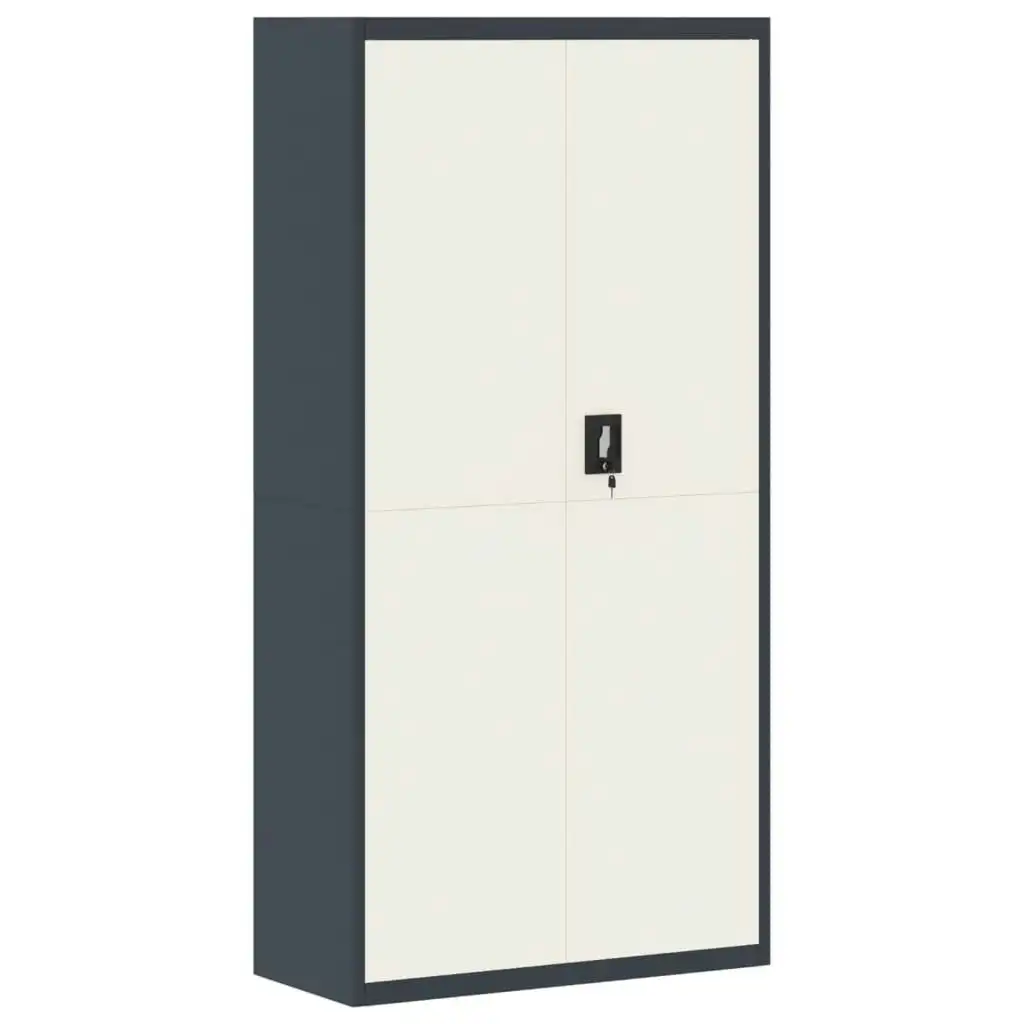 File Cabinet Anthracite and White 90x40x180 cm Steel 339756