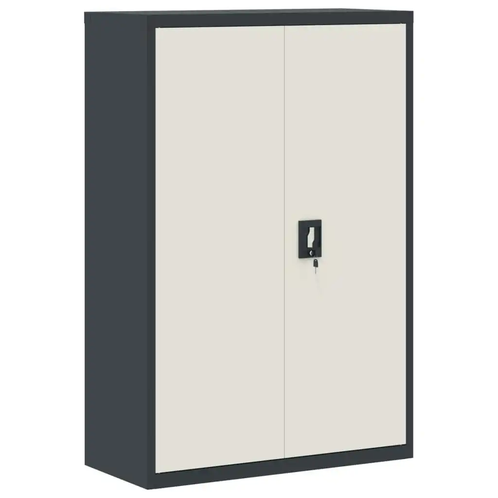 File Cabinet Anthracite and White 90x40x140 cm Steel 339748