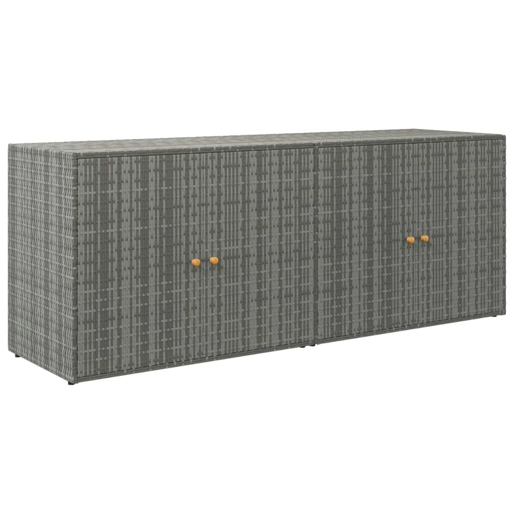 Garden Storage Cabinet Grey 198x55.5x80 cm Poly Rattan 319871