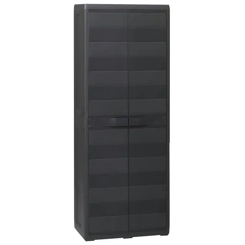 Garden Storage Cabinet with 3 Shelves Black 43702