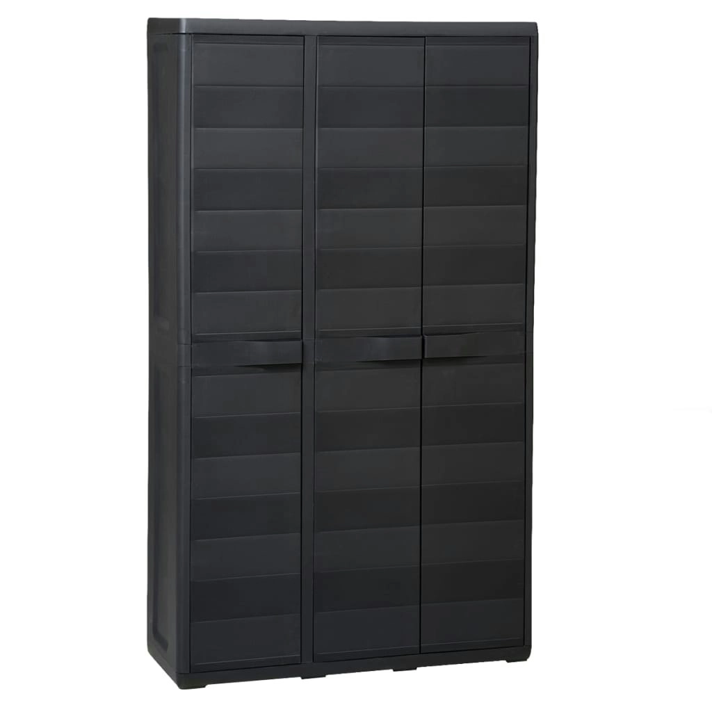 Garden Storage Cabinet with 4 Shelves Black 43700