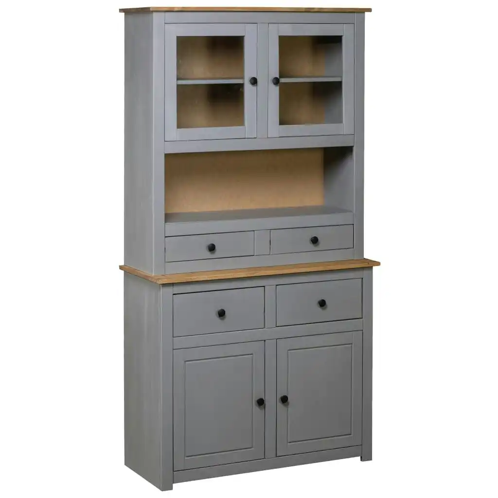 Highboard Grey 93x40.5x180 cm Solid Pine Panama Range 282701