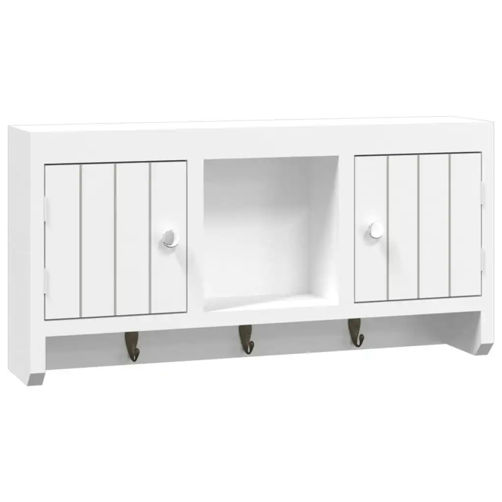 Key Cabinet White 40x8.5x20 cm Engineered Wood&Steel 350631