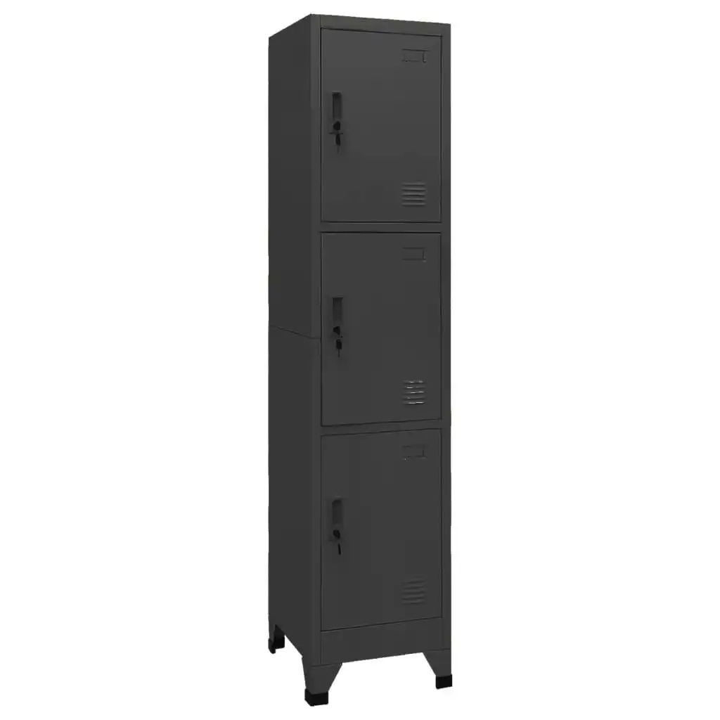 Locker Cabinet Anthracite 38x45x180 cm Steel 339783