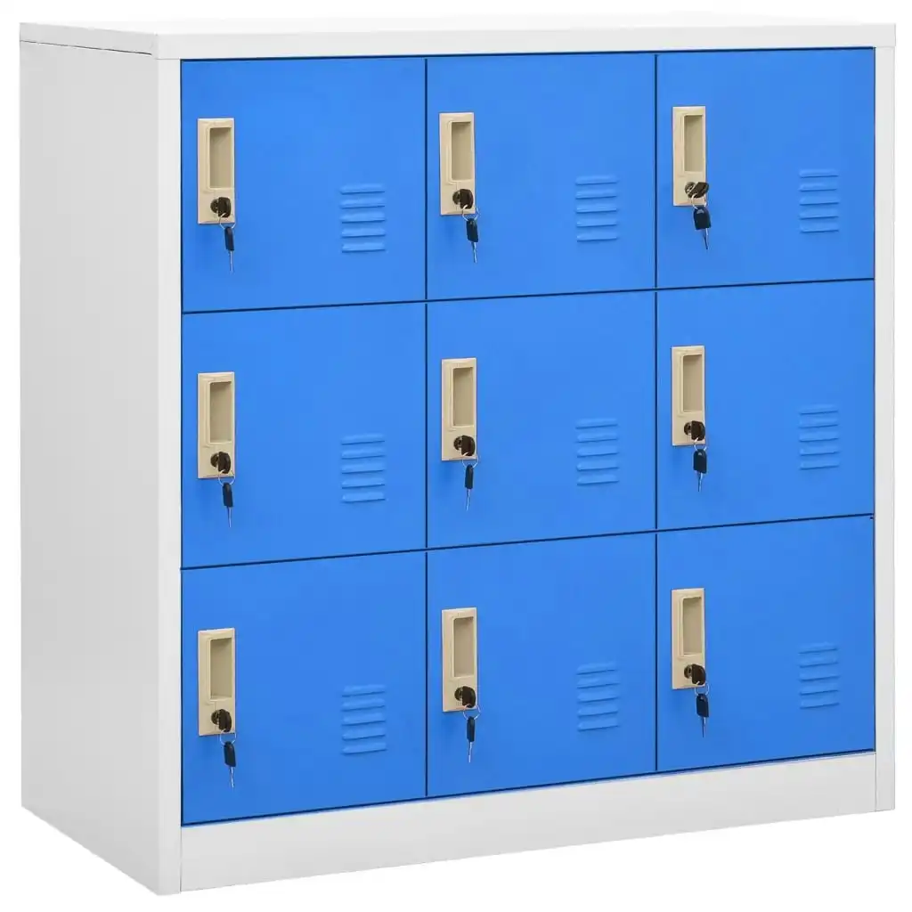 Locker Cabinet Light Grey and Blue 90x45x92.5 cm Steel 336441