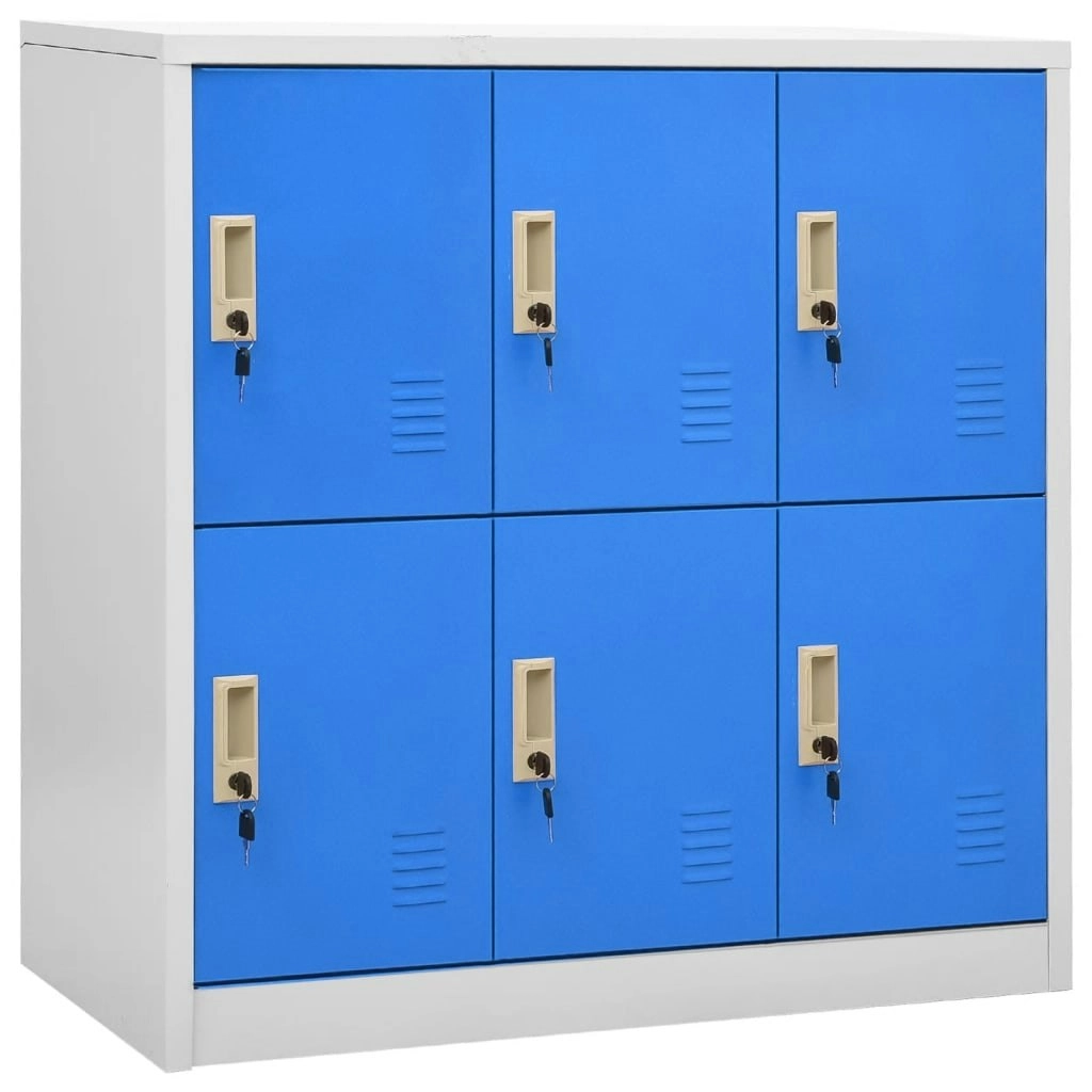 Locker Cabinet Light Grey and Blue 90x45x92.5 cm Steel 336437