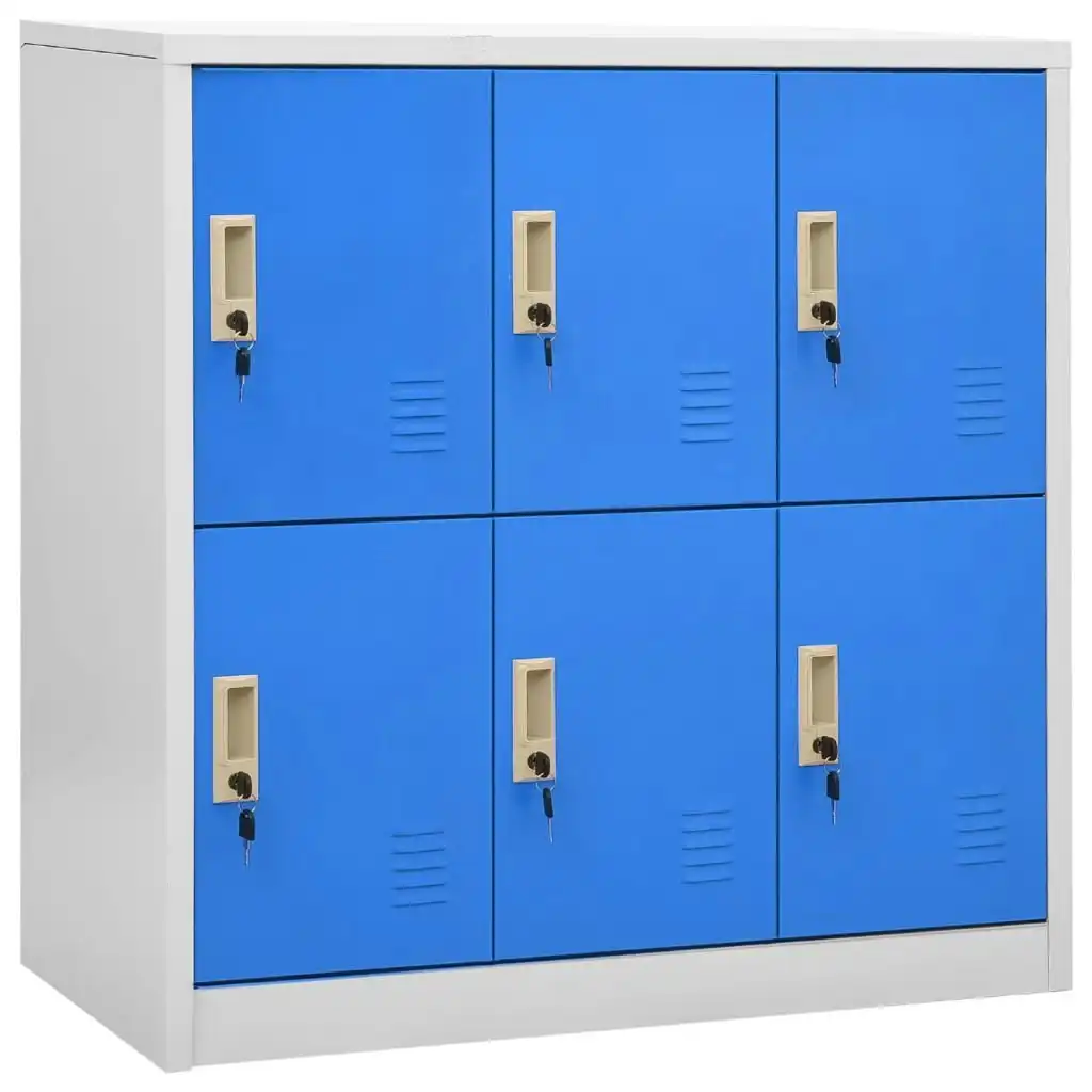 Locker Cabinet Light Grey and Blue 90x45x92.5 cm Steel 336437