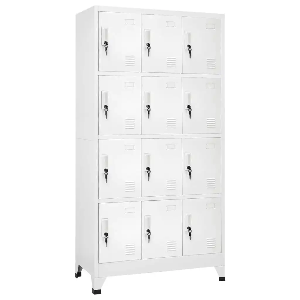 Locker Cabinet with 12 Compartments 90x45x180 cm 244476