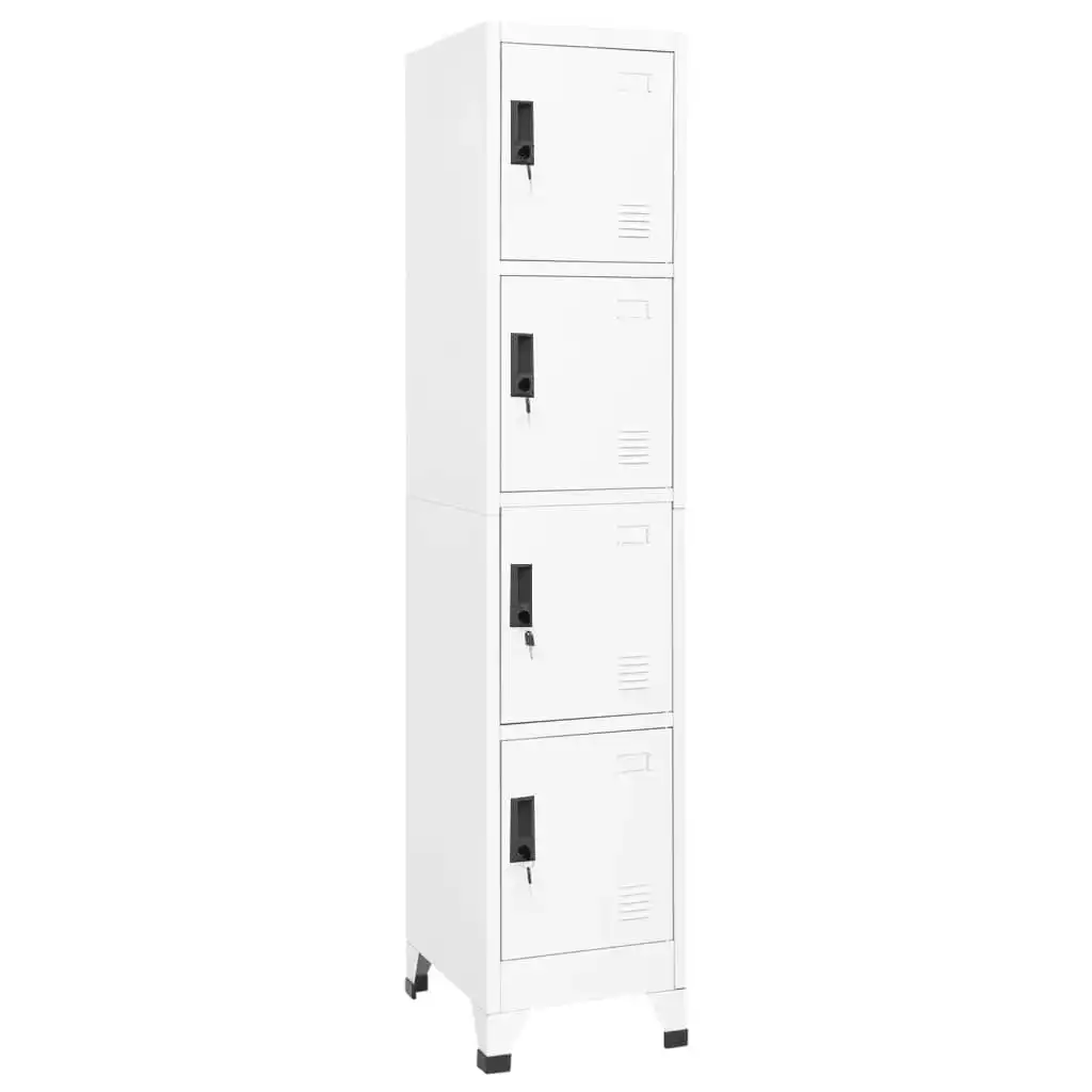 Locker Cabinet White 38x45x180 cm Steel 339784