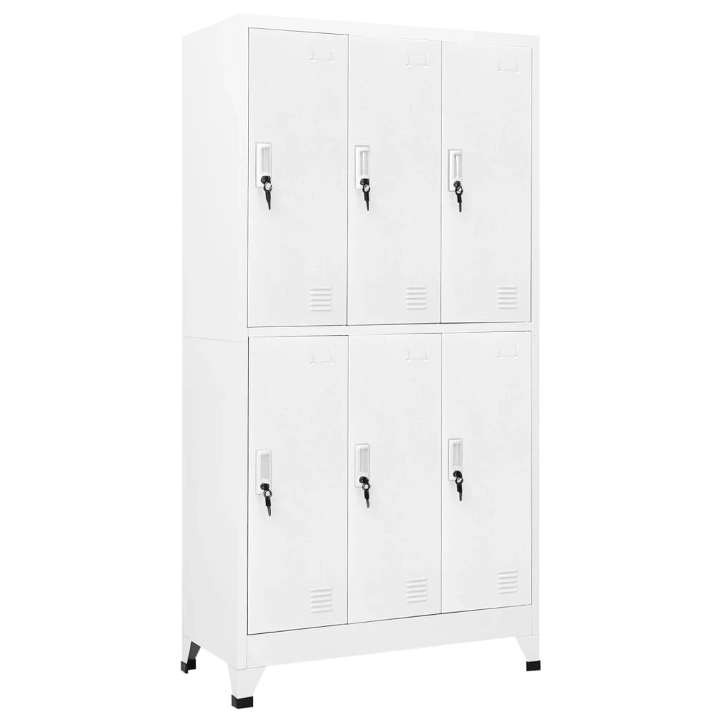 Locker Cabinet with 6 Compartments Steel 90x45x180 cm Grey 20156