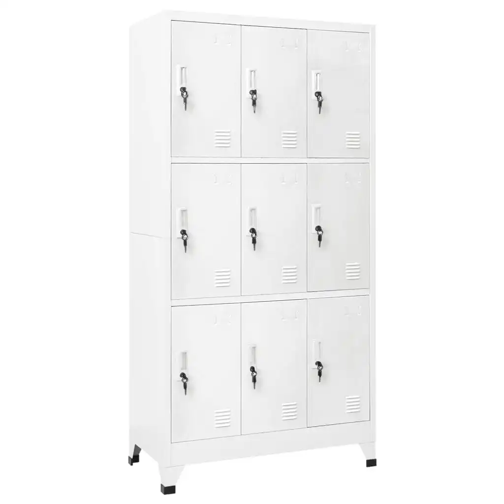 Locker Cabinet with 9 Compartments Steel 90x45x180 cm Grey 20157