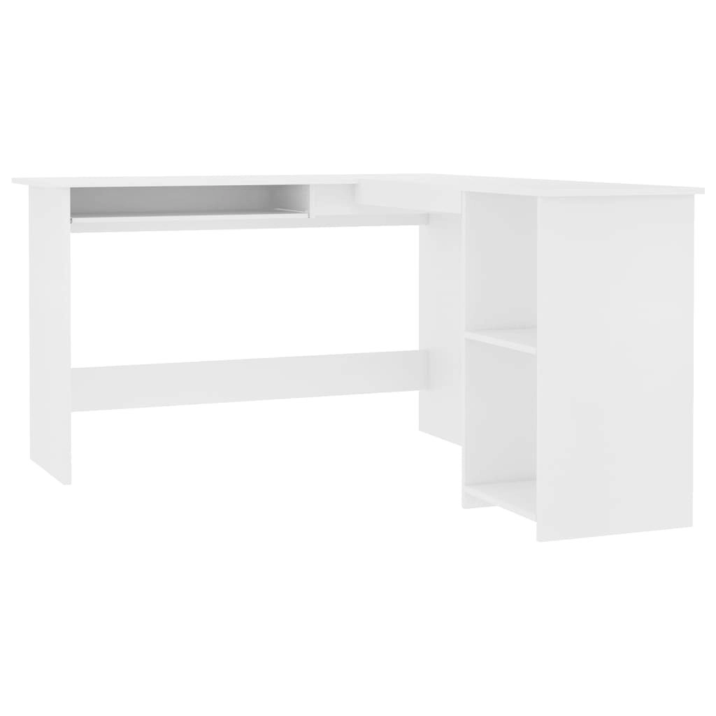 L-Shaped Corner Desk White 120x140x75 cm Engineered Wood 800747