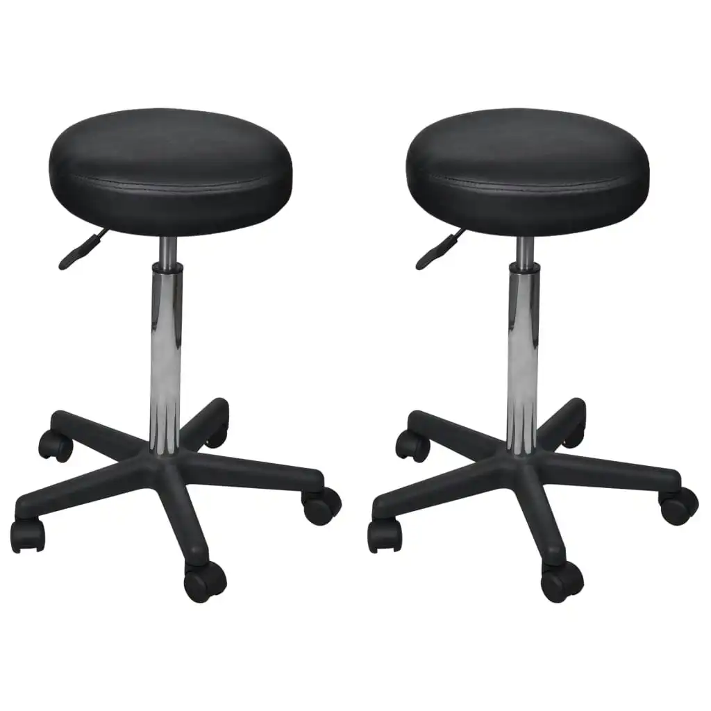 Office Stools 2 pcs Black 35.5x84 cm Faux Leather 277176