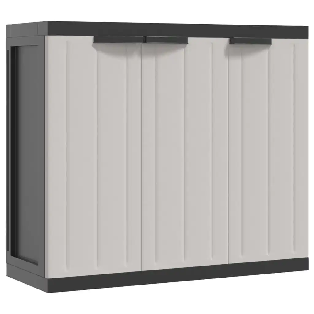 Outdoor Storage Cabinet Grey and Black 97x37x85 cm PP 364202