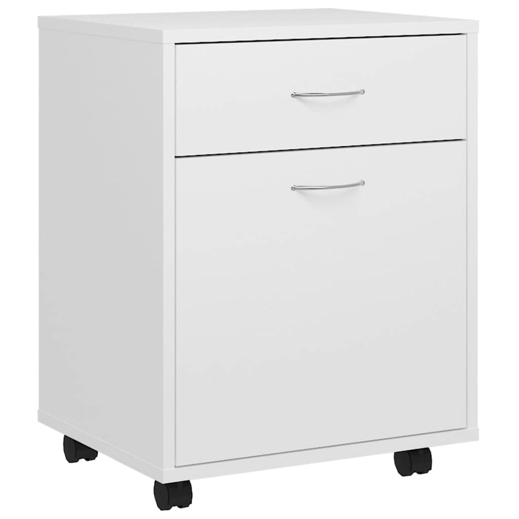 Rolling Cabinet White 45x38x54 cm Engineered Wood 808440