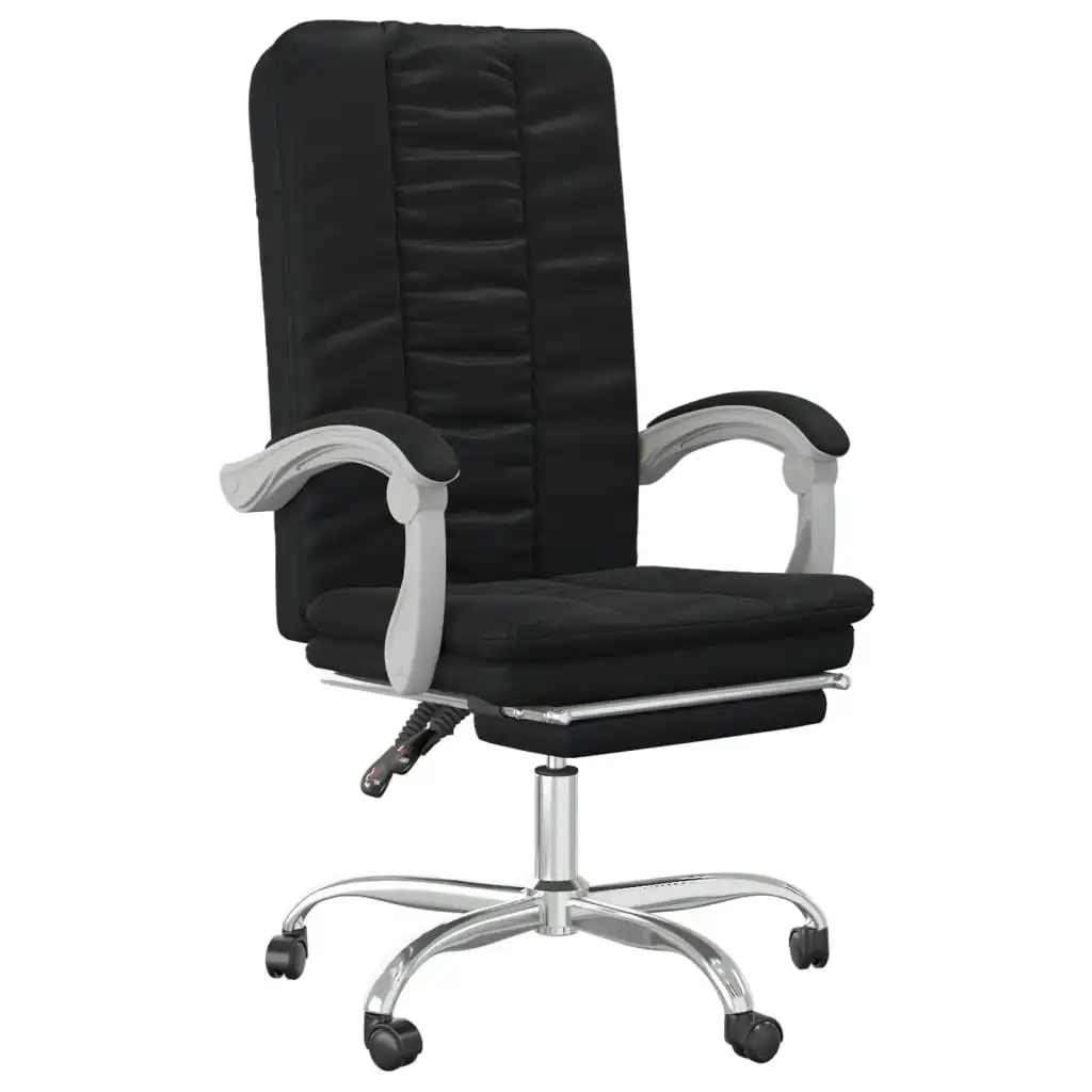 Reclining Office Chair Black Faux Leather 349717