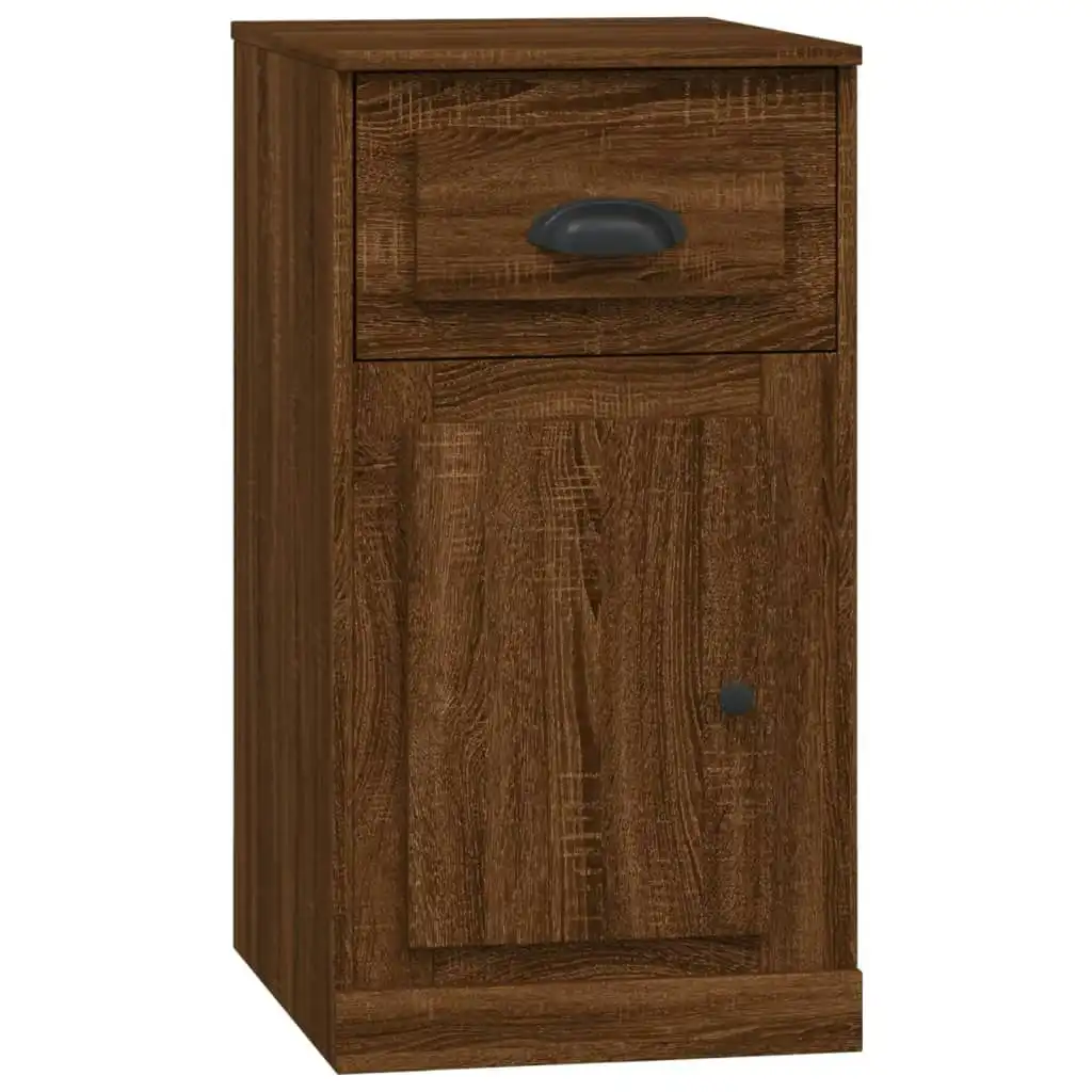 Side Cabinet with Drawer Brown Oak 40x50x75 cm Engineered Wood 816487