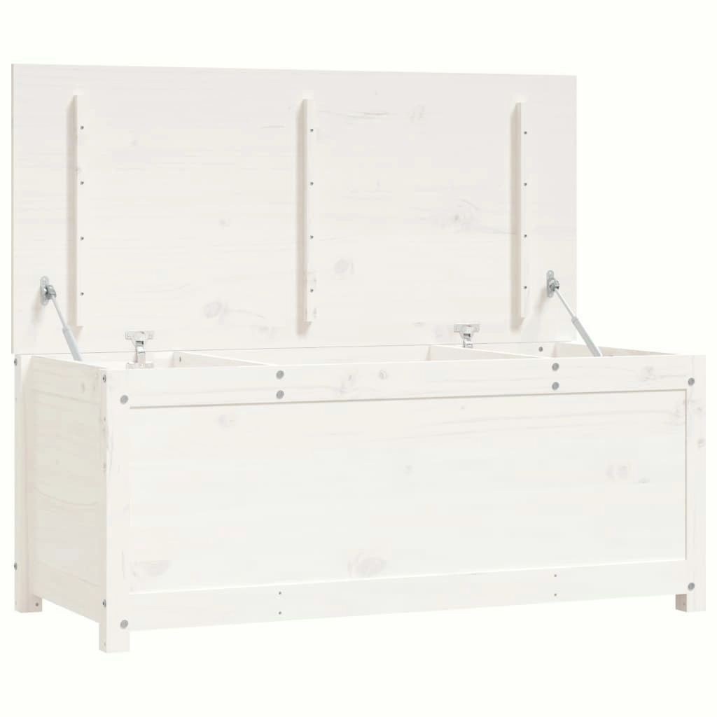 Storage Box White 110x50x45.5 cm Solid Wood Pine 823540