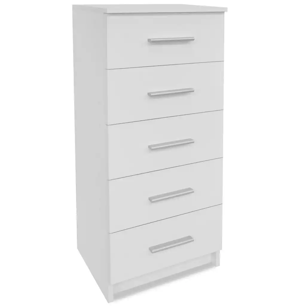 Tall Chest of Drawers Engineered Wood 41x35x106 cm White 244890