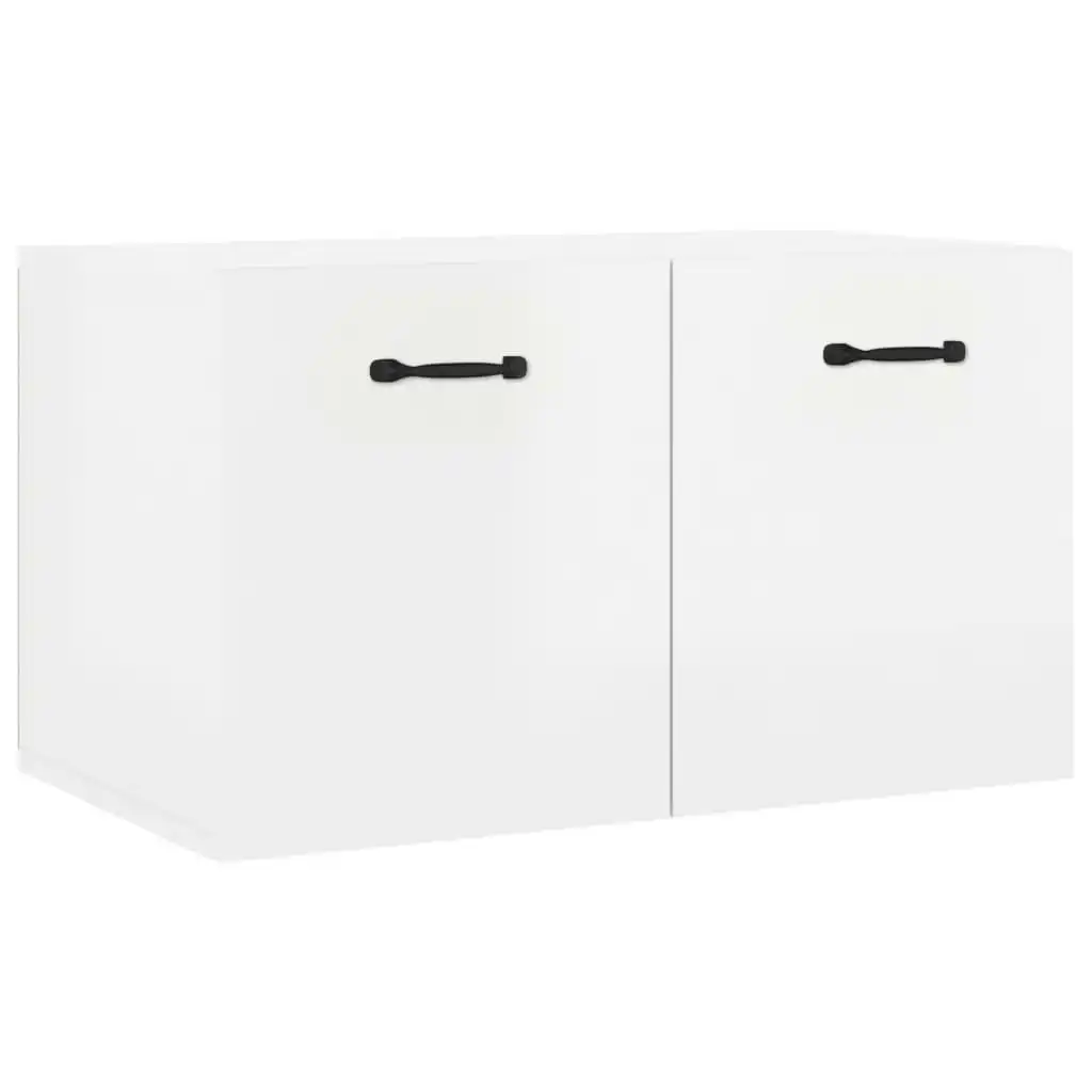 Wall Cabinet High Gloss White 60x 36.5x35 cm Engineered Wood 812921