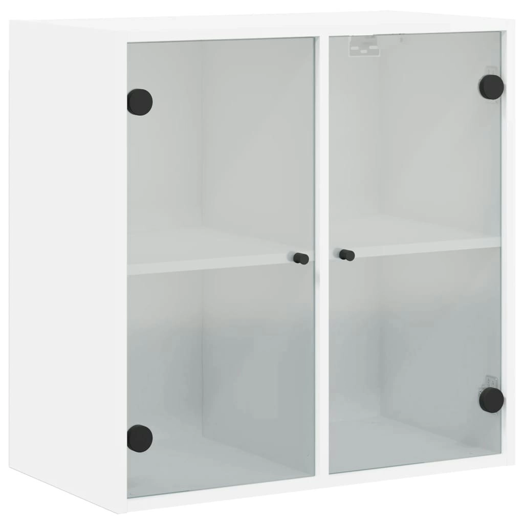 Wall Cabinet with Glass Doors White 68x37x68.5 cm 836490