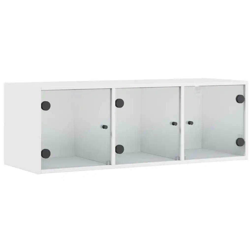 Wall Cabinet with Glass Doors White 102x37x35 cm 836511