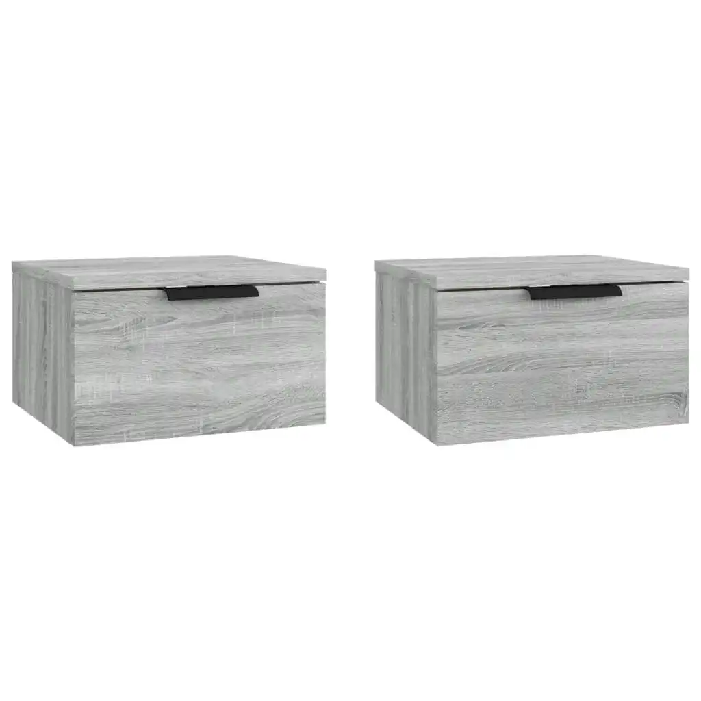 Wall-mounted Bedside Cabinets 2 pcs Grey Sonoma 34x30x20 cm 817090