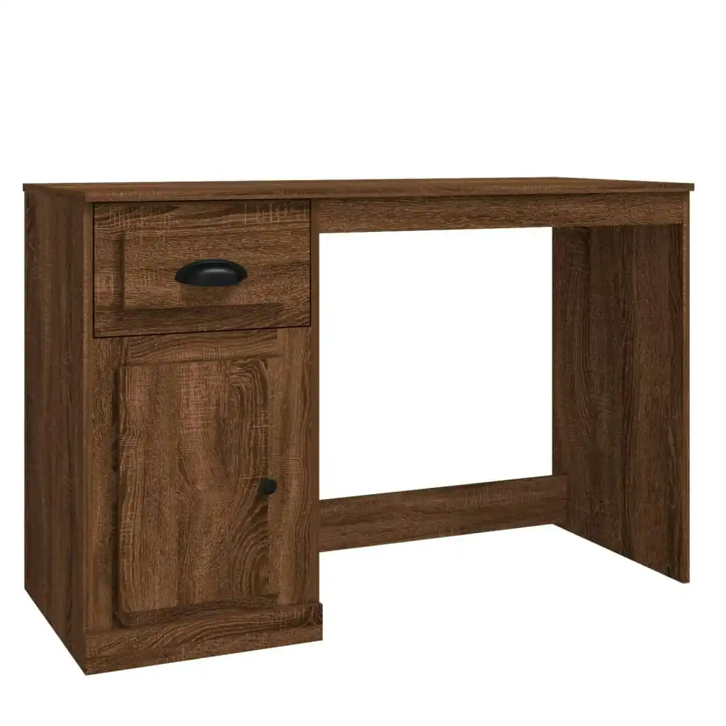 Desk with Drawer Brown Oak 115x50x75 cm Engineered Wood 816479