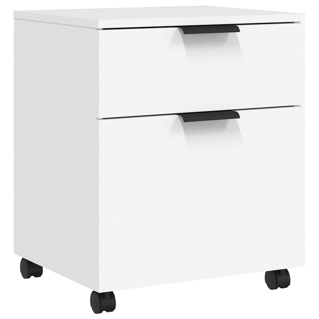 Mobile File Cabinet with Wheels White 45x38x54 cm Engineered Wood 811520