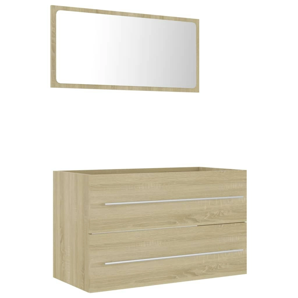 2 Piece Bathroom Furniture Set Sonoma Oak Engineered Wood 804839