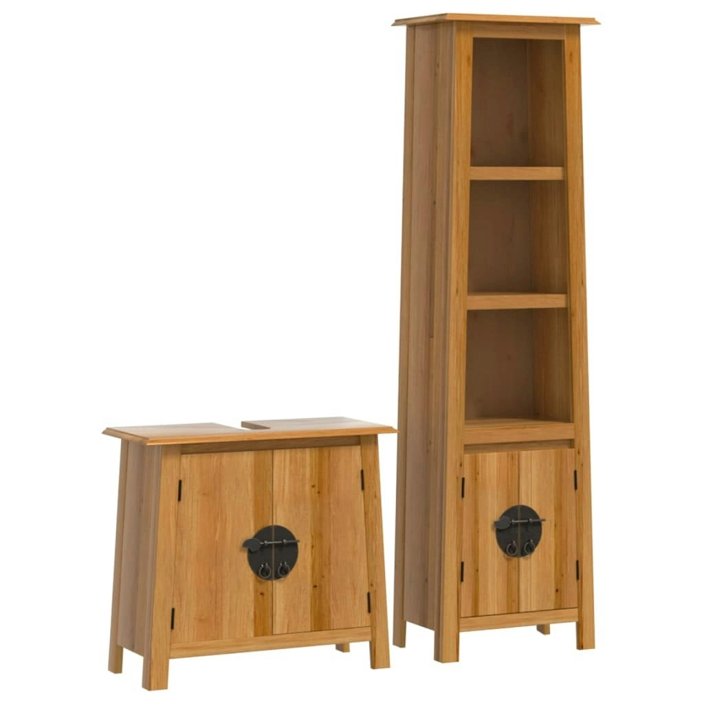 2 Piece Bathroom Furniture Set Solid Wood Pine 3223456