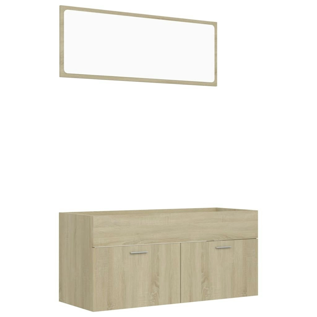 2 Piece Bathroom Furniture Set Sonoma Oak Engineered Wood 804812