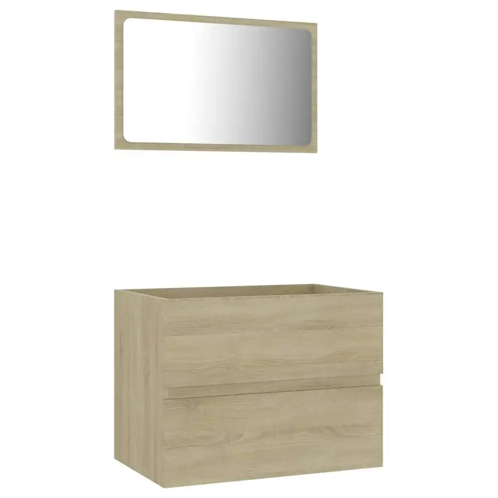 2 Piece Bathroom Furniture Set Sonoma Oak Engineered Wood 804875