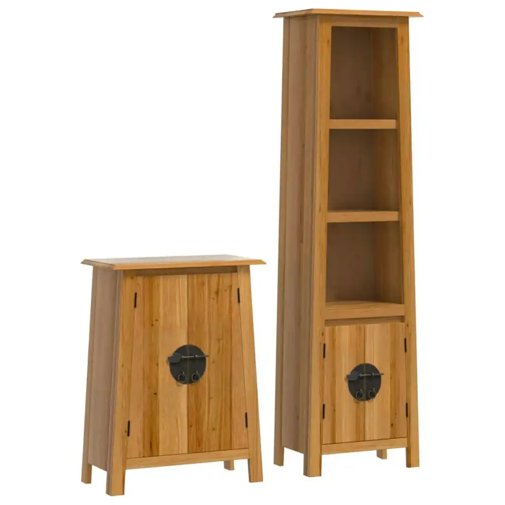 2 Piece Bathroom Furniture Set Solid Wood Pine 3223461